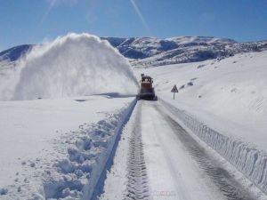 Erzurum'da kar yağışı köy yollarını kapattı