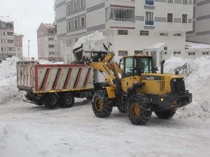Kentte biriken karlar kamyonlarla şehir dışına taşınıyor
