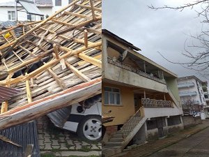 Bingöl'de etkili olan fırtına çatıları uçurdu