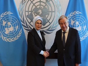 Emine Erdoğan, BM Genel Sekreteri Guterres’le görüştü
