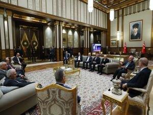 Cumhurbaşkanı Erdoğan, ittifak lideriyle bir araya geldi