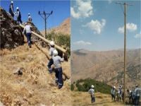 Elektrik direklerini bin 618 metreye taşıdılar