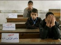 Saldırılarda şehid olan Gazzeli çocukların okul sıraları boş kaldı!
