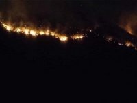 Bitlis deresindeki yangını söndürme çalışması sürüyor