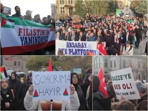 Aksaray'da siyonist rejimin Gazze saldırıları protesto edildi