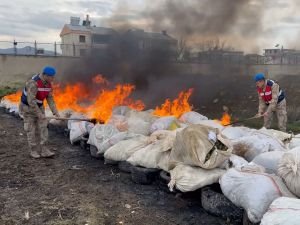 Diyarbakır'da ele geçirilen 24 ton uyuşturucu yakılarak imha edildi