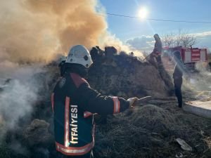 Malatya'da tonlarca saman küle döndü