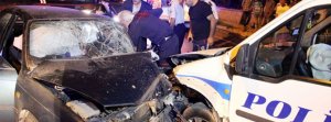 Kayseri'de polis aracı ile otomobil çarpıştı