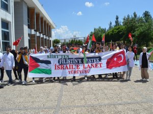 Siirt Üniversitesi'nde "kana bulanan beyaz önlüklüler için sessiz yürüyüş" düzenlendi