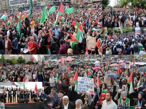 Elâzığ'da "Büyük Gazze Mitingi" düzenlendi