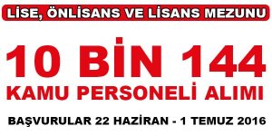 10 bin 144 Kamu Personeli Alımı Yapılacak