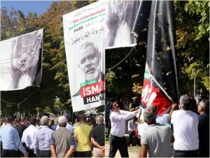 Gaziantep Kudüs Platformu'ndan Şehit İsmail Heniyye'nin posterinin indirilmesine sert tepki