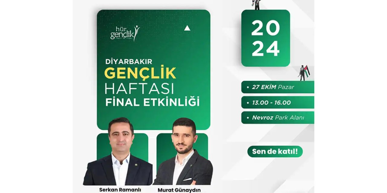 HÜDA PAR yarın gençlik haftası etkinliğinin final programını Diyarbakır'da yapacak