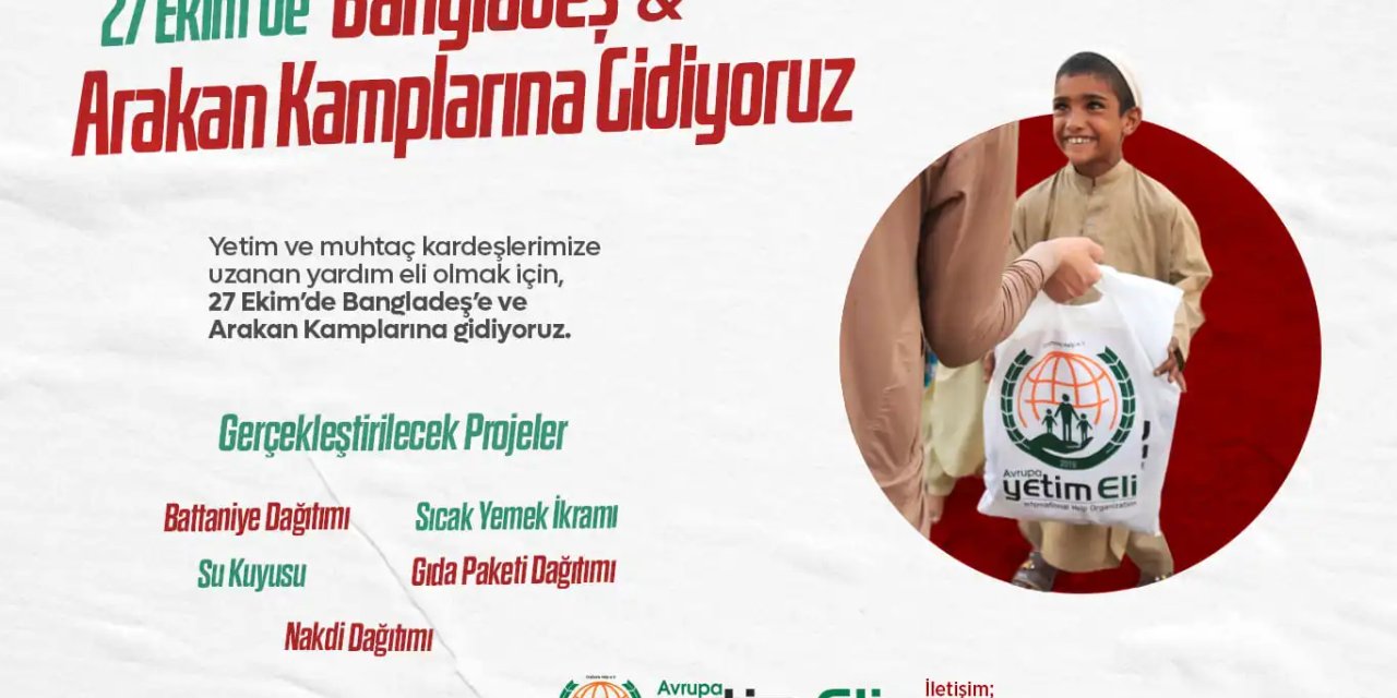 Avrupa Yetim Eli Bangladeş'e gidiyor