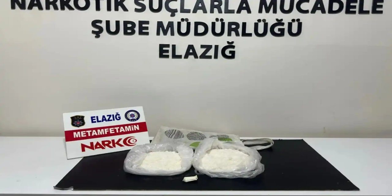 Elazığ'da 1,5 kilogram metamfetamin ele geçirildi