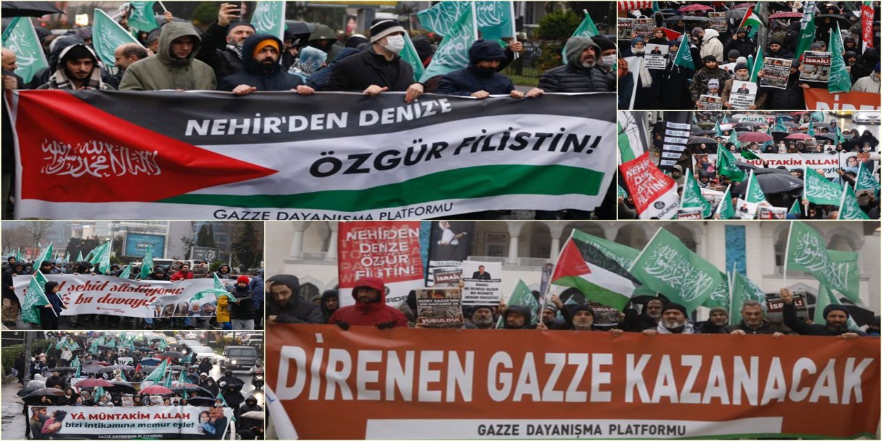 İstanbul'da "Gazze ile dayanışma" yürüyüşü