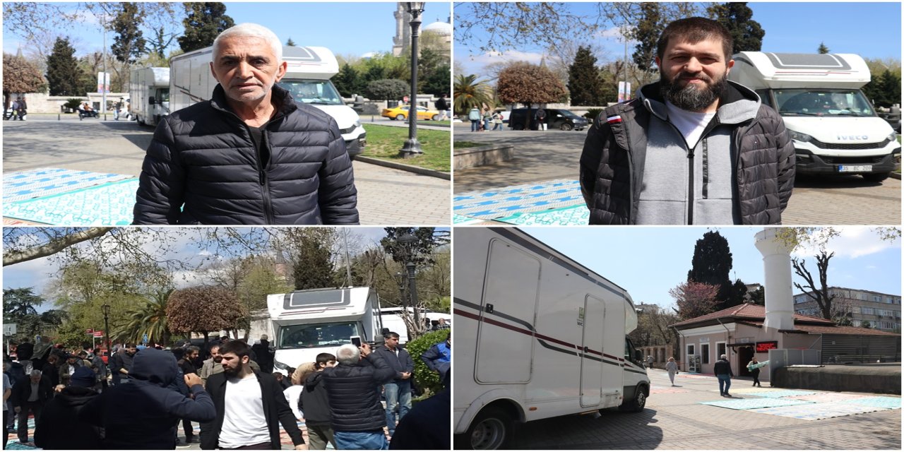İBB'nin cami girişine koyduğu mobil tuvaletlerin kaldırılmamasına tepki