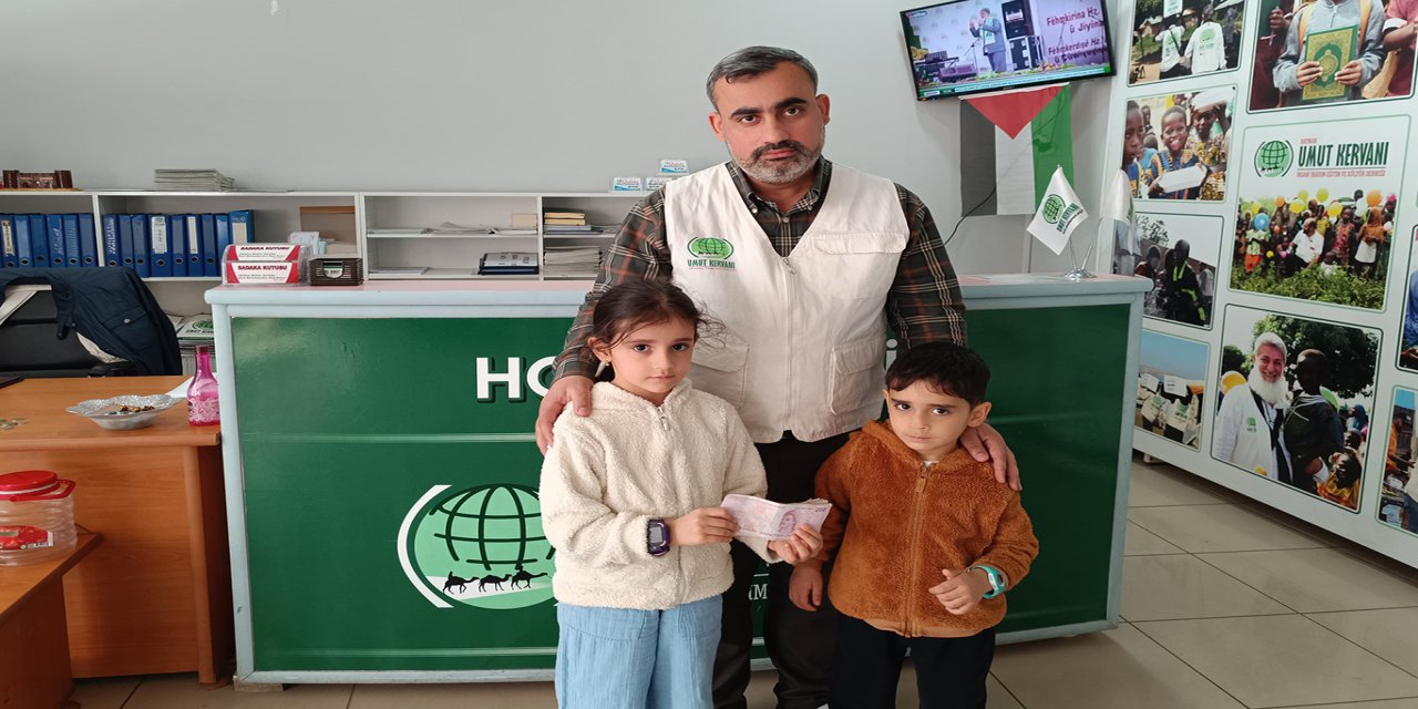 Gazze'ye yardımlar devam ediyor: Küçük kardeşlerden örnek davranış