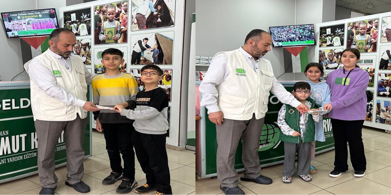 Batmanlı küçük kardeşlerden Gazze'ye anlamlı destek