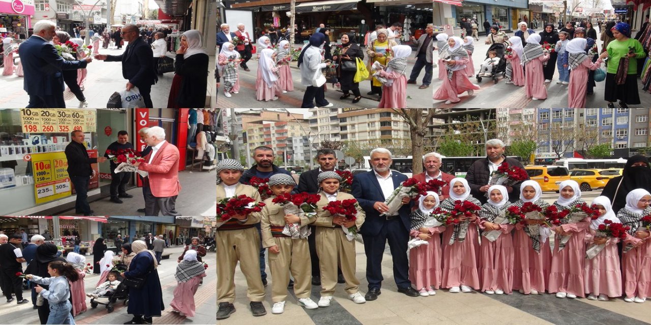 Batman'da Mevlid-i Nebi etkinliği öncesi gül dağıtımıyla coşkulu davet