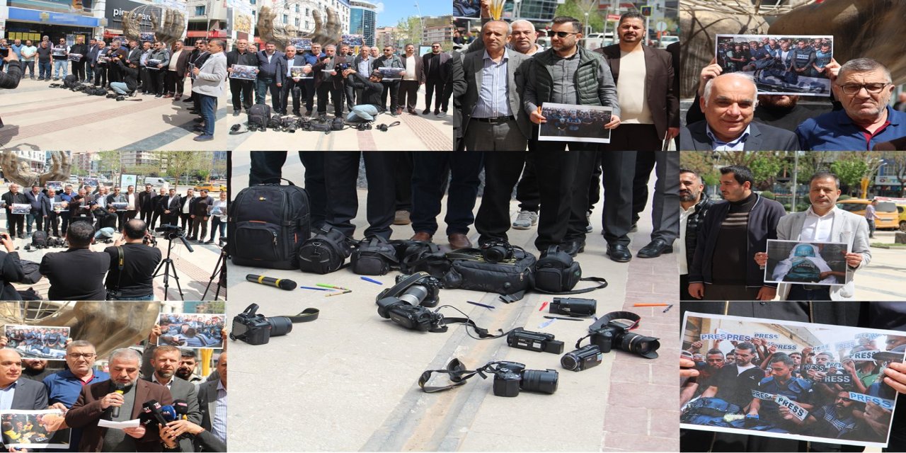 Gazeteciler, Gazze'de meslektaşlarının katledilmesini protesto ettiler
