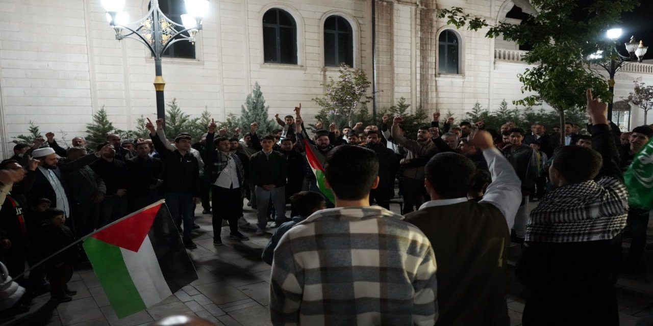 Bismil’de tekbirler ile Gazze protestosu