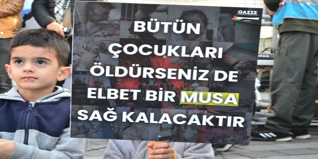 Bursa'da binlerce kişi Gazze'ye destek için yürüdü