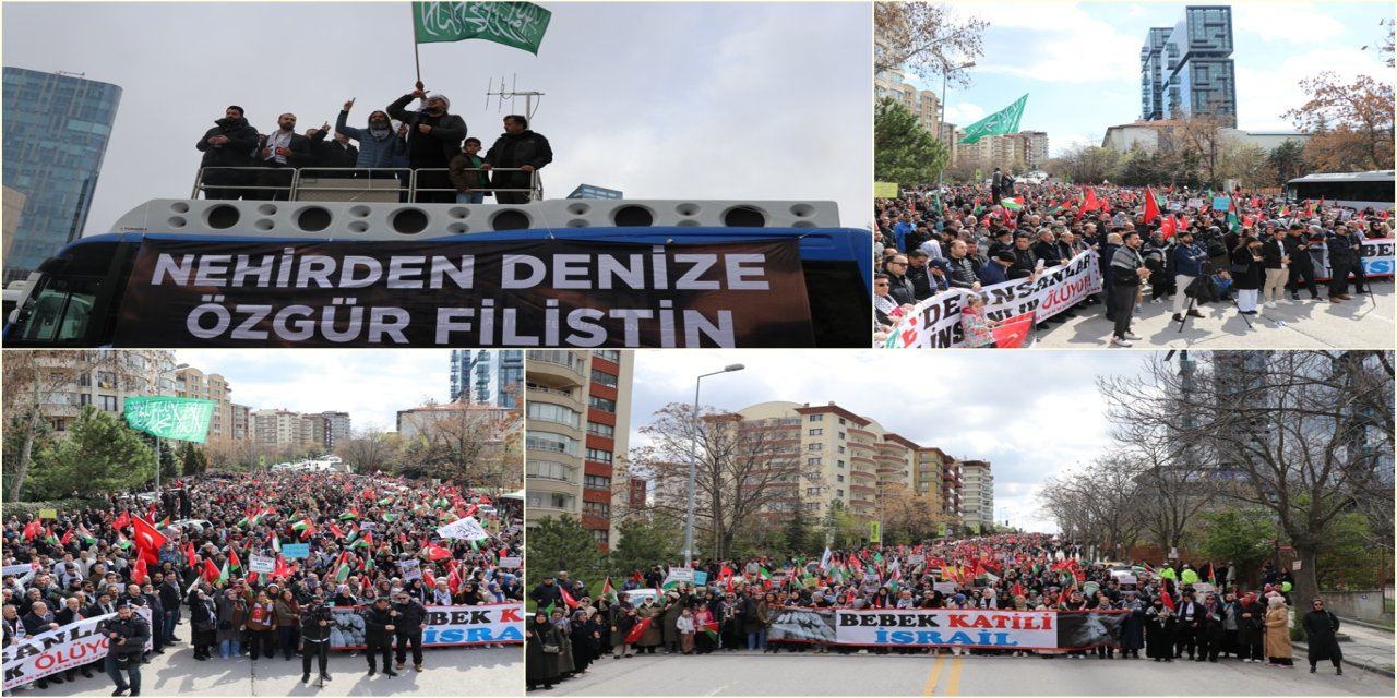 İşgalci ABD Büyükelçiliği önünde Gazze'ye destek gösterisi