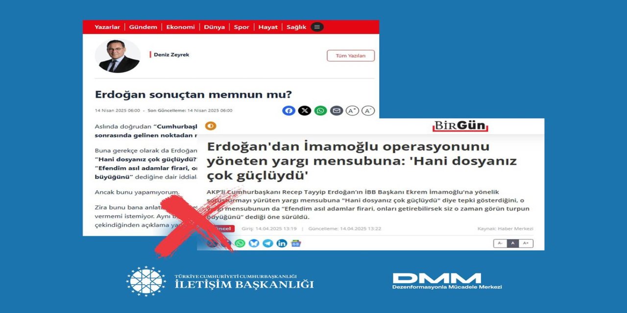 Cumhurbaşkanı Erdoğan'ın, İBB soruşturmasıyla ilgili bir yargı mensubunu aradığı iddialarına yalanlama