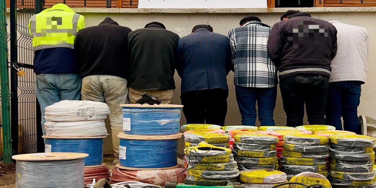 Gaziantep'te elektrik kablosu çalan 6 kişi tutuklandı
