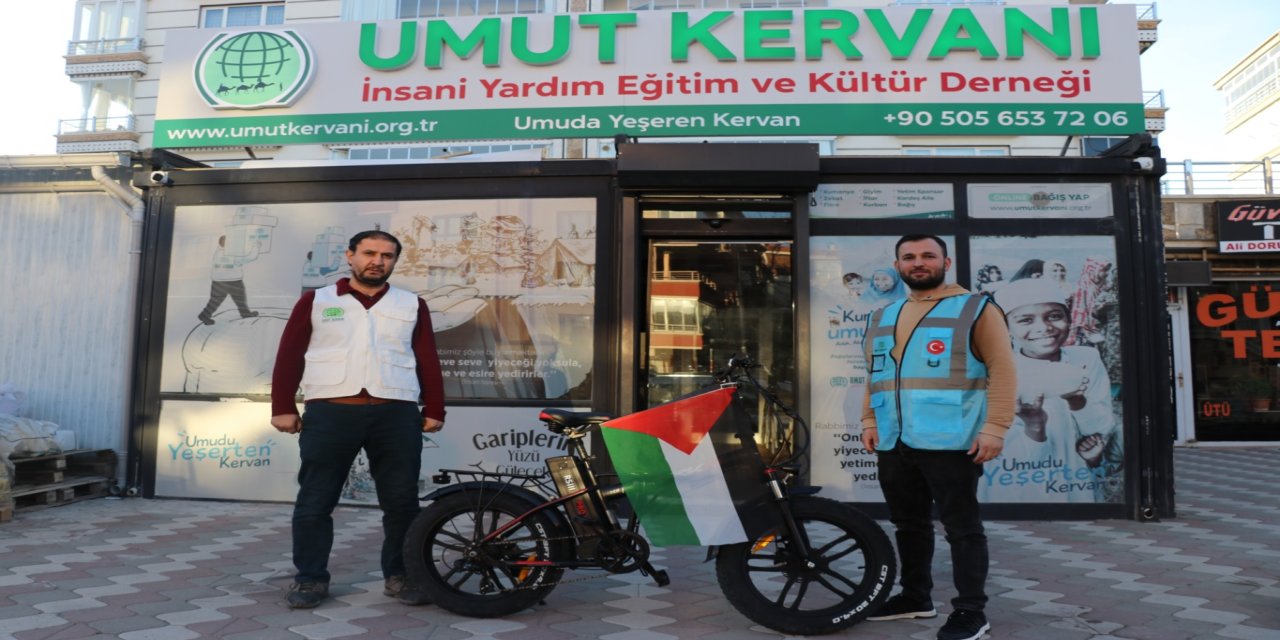 Ankaralı hayırsever elektrikli bisikletini Gazze'ye bağışladı