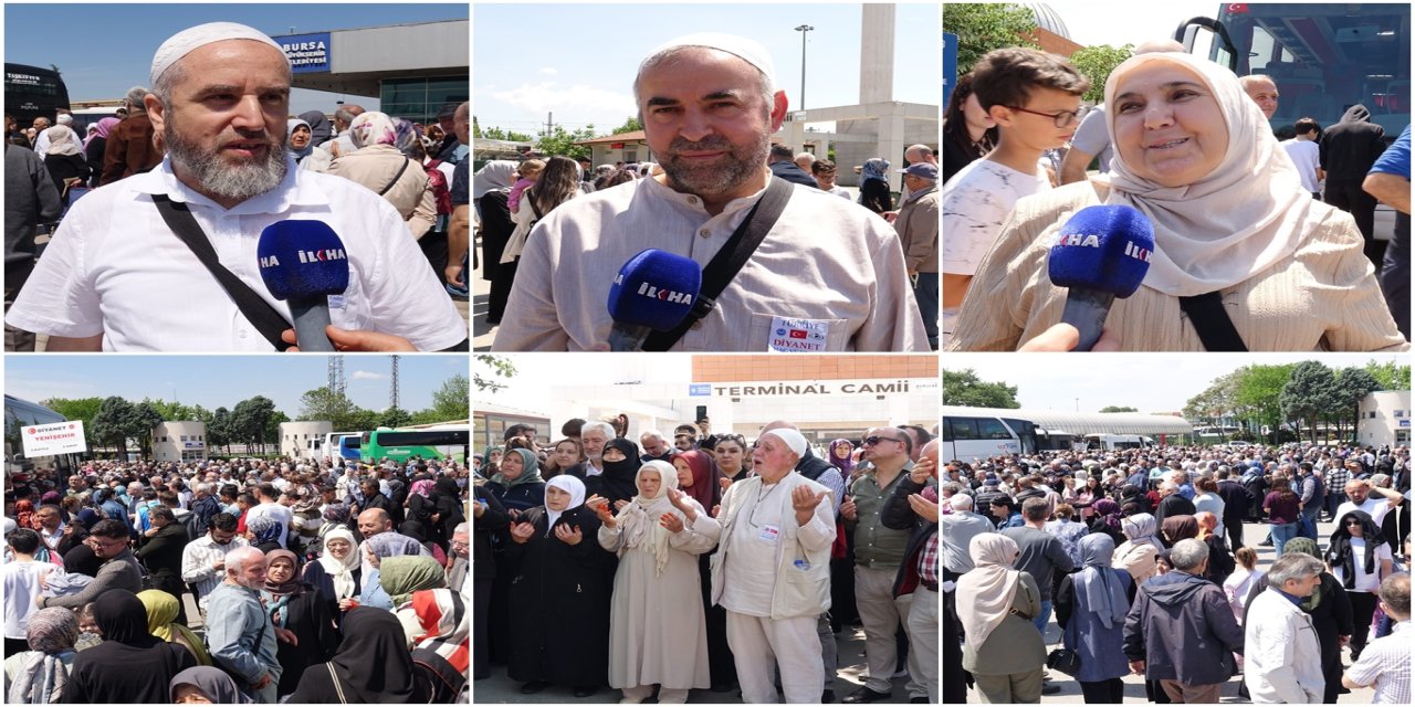Bursa'dan ilk kafile ile hacca gidecek hacı adayları duygularını paylaştı