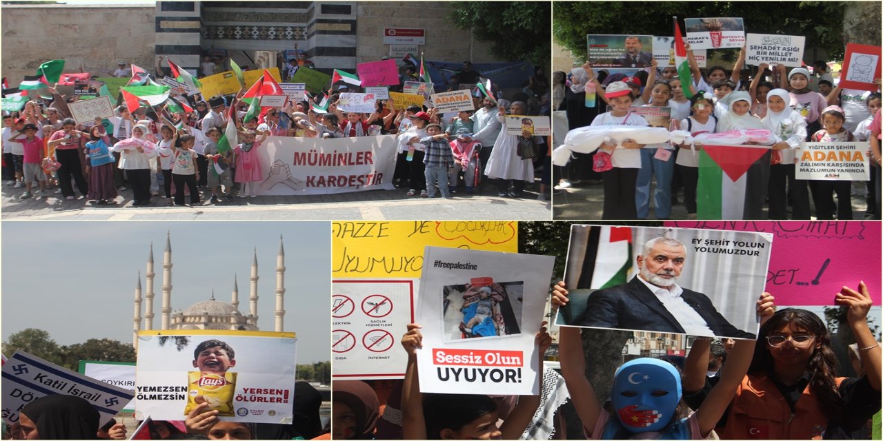 Minik yürekler Gazze için meydanlara indi:  Gazze’deki kardeşlerimizi unutmadık