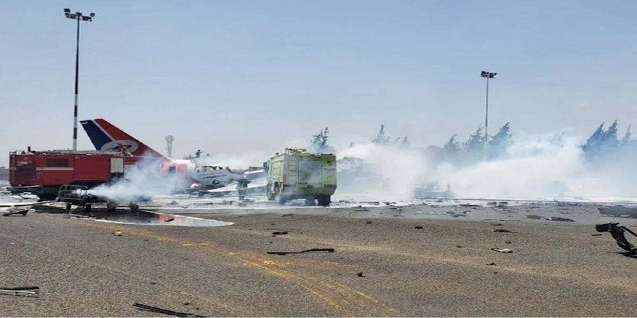 İşgalci siyonistler, Yemen'de havalimanını bombaladı