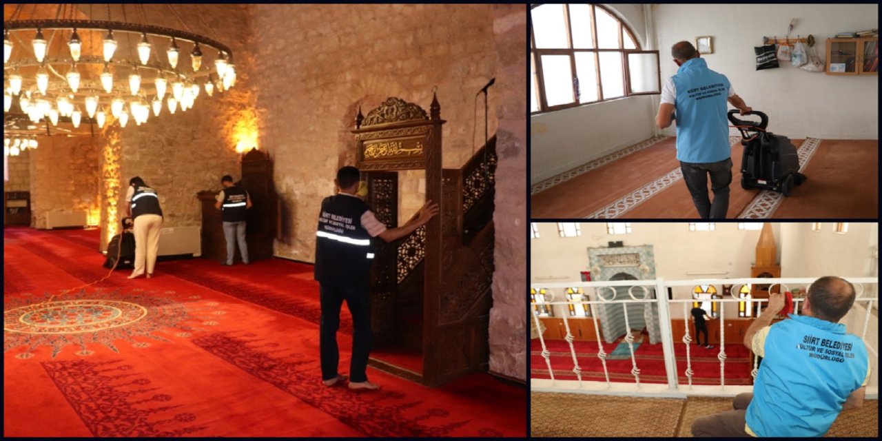 Siirt’te camiler Kurban Bayramı’na temizlikle hazırlanıyor