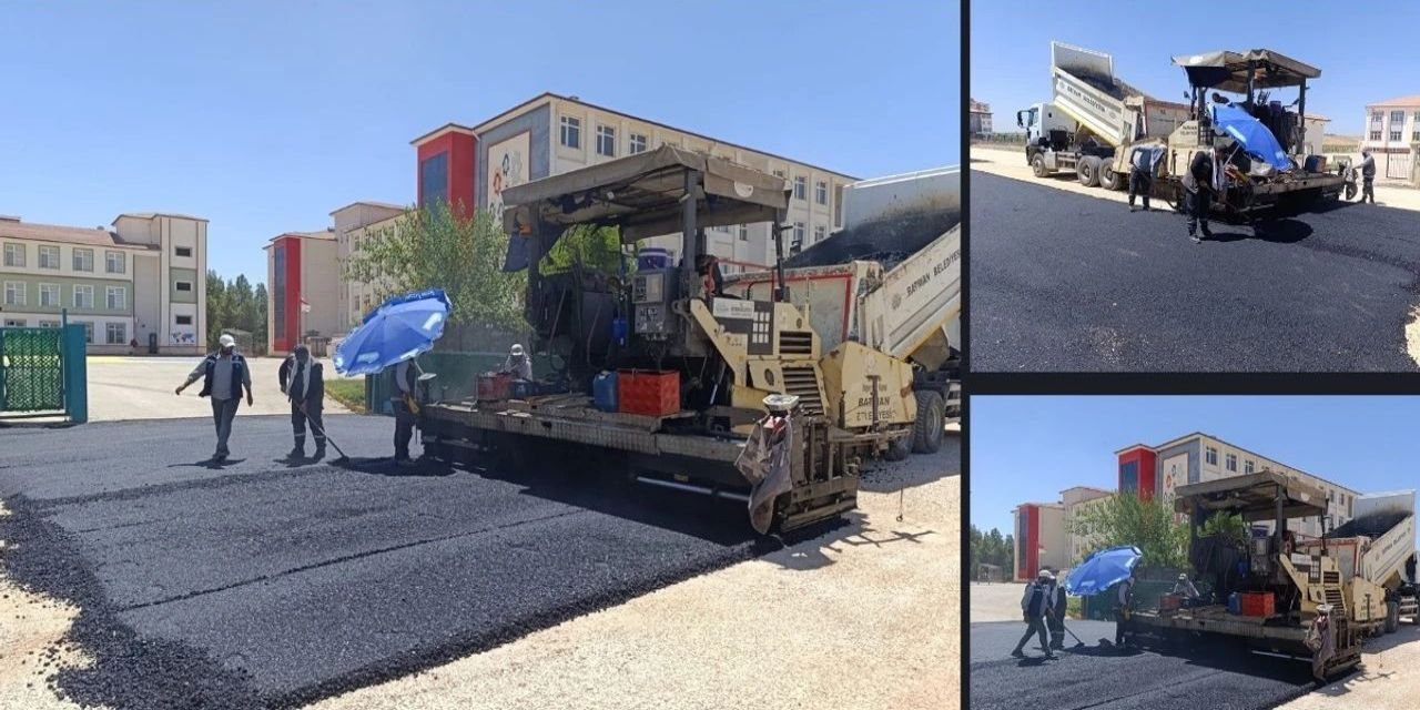 Batman'da okul yollarında asfaltlama mesaisi başladı