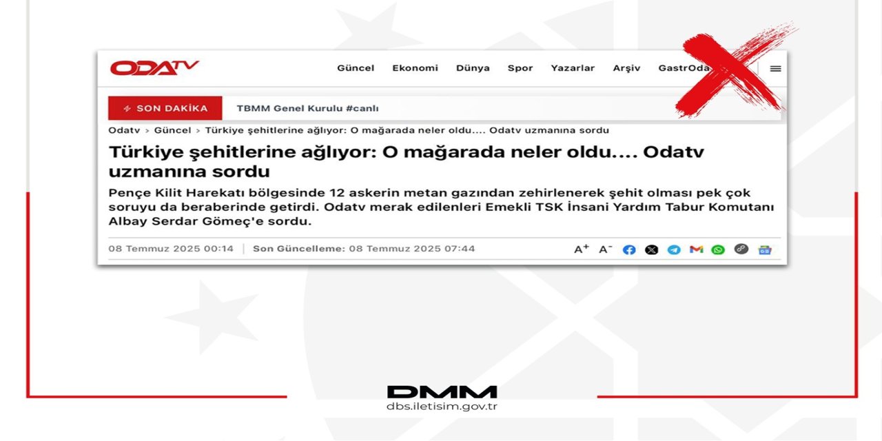 DMM, mağarada "tuzaklama" yapıldığı iddialarını yalanladı
