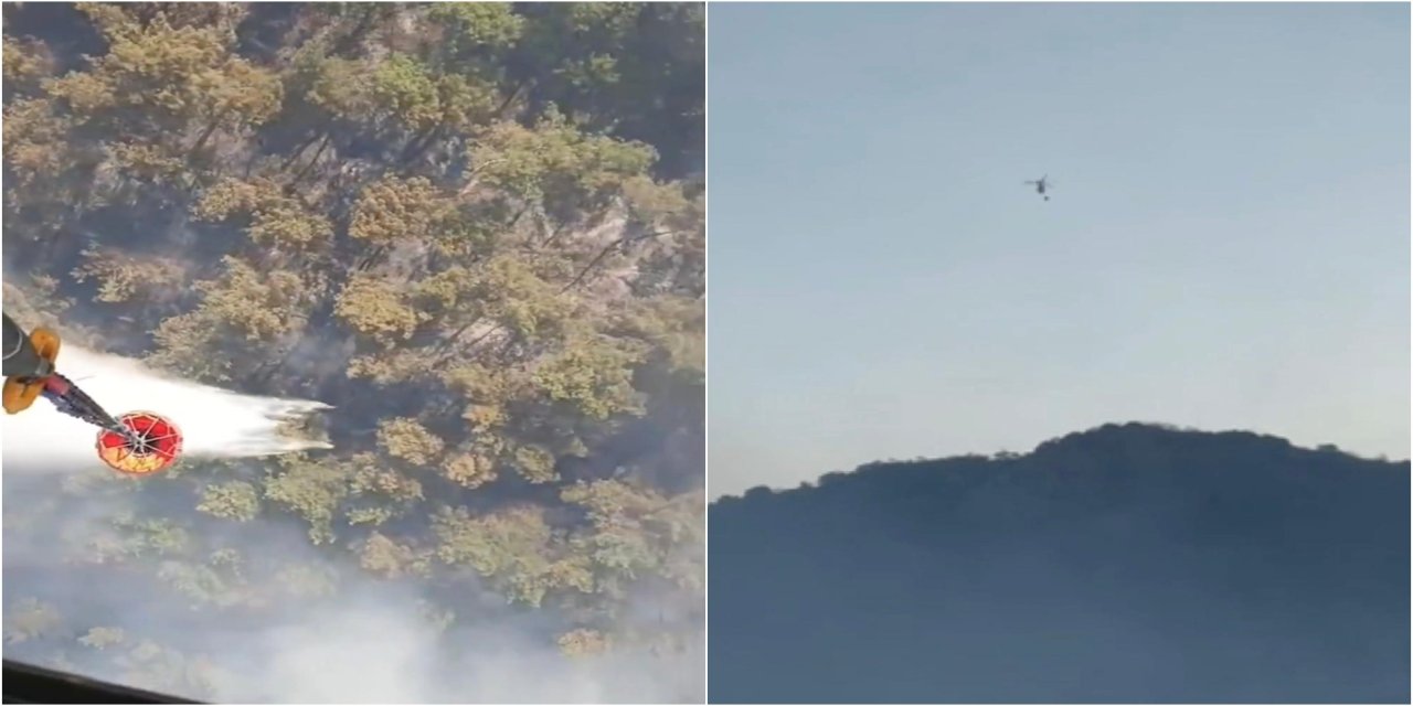Bursa'daki orman yangınına havadan müdahale