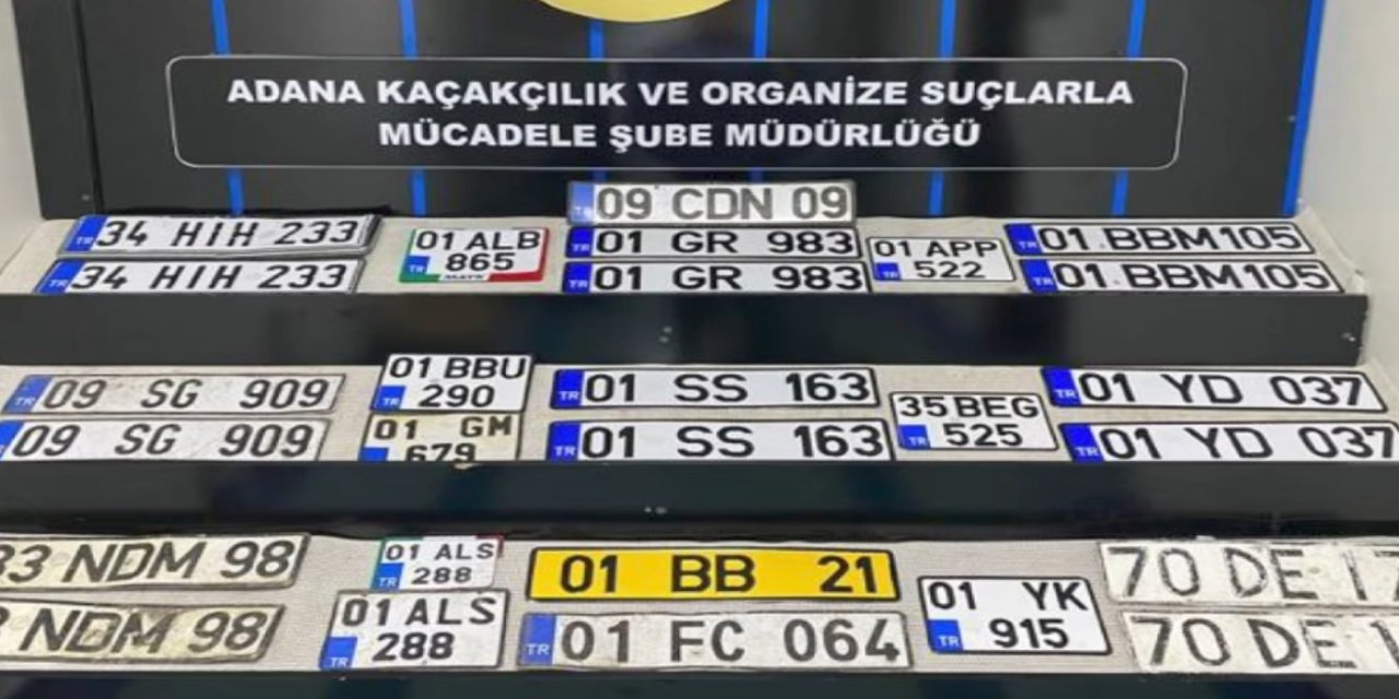 Adana'da oto yıkamacıya operasyon: 27 sahte plaka ele geçirildi