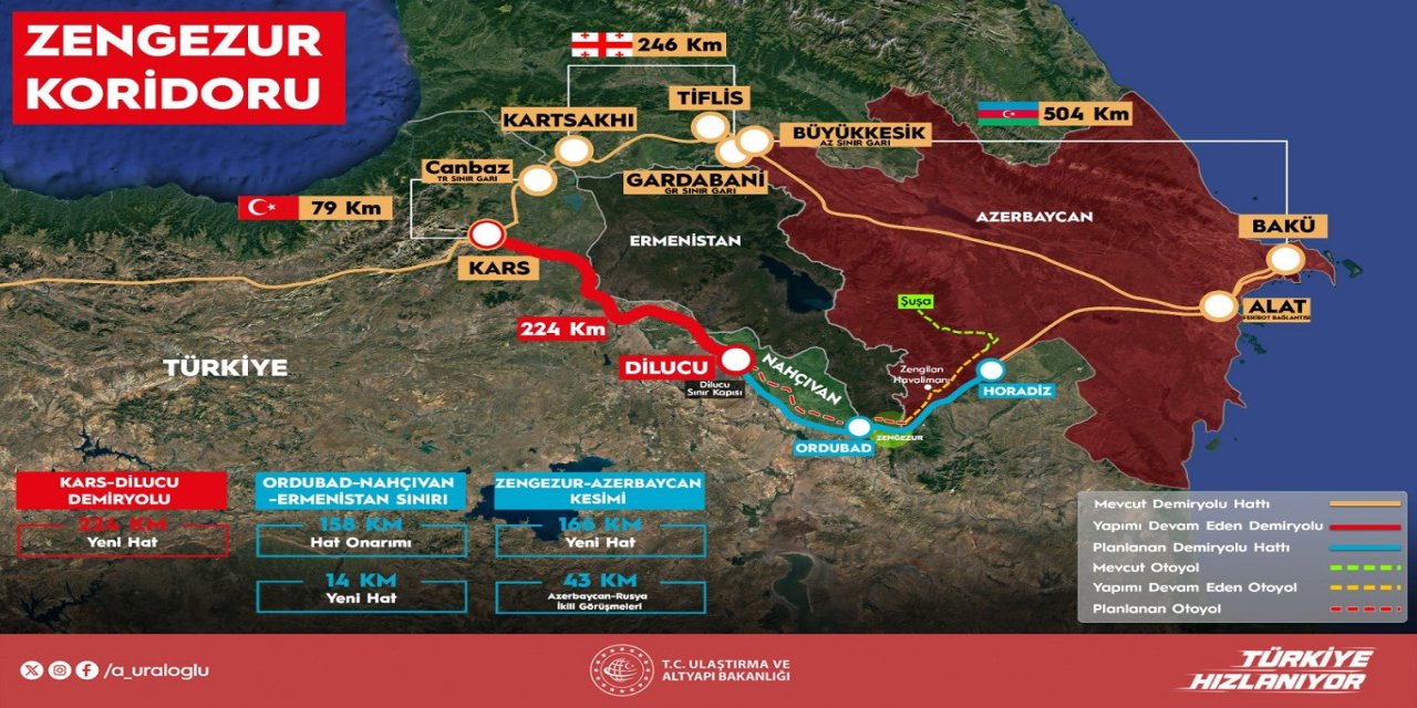 Kars-Iğdır-Aralık-Dilucu Demir Yolu Hattı'nın temeli 22 Ağustos'ta atılacak