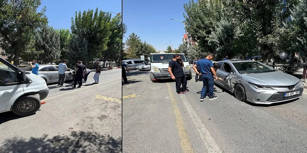 Siirt'te maddi hasarlı kaza trafiği aksattı