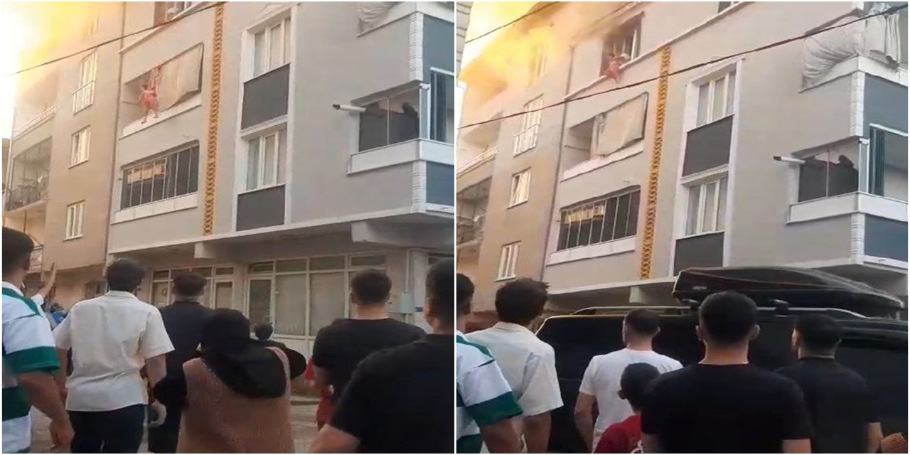 Bursa'da yangın: Anne ve çocuğu 3'ncü kattan atladılar