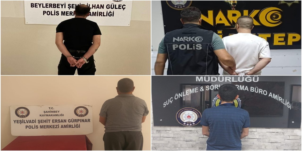 Gaziantep'te çeşitli suçlardan aranan 4 kişi yakalandı