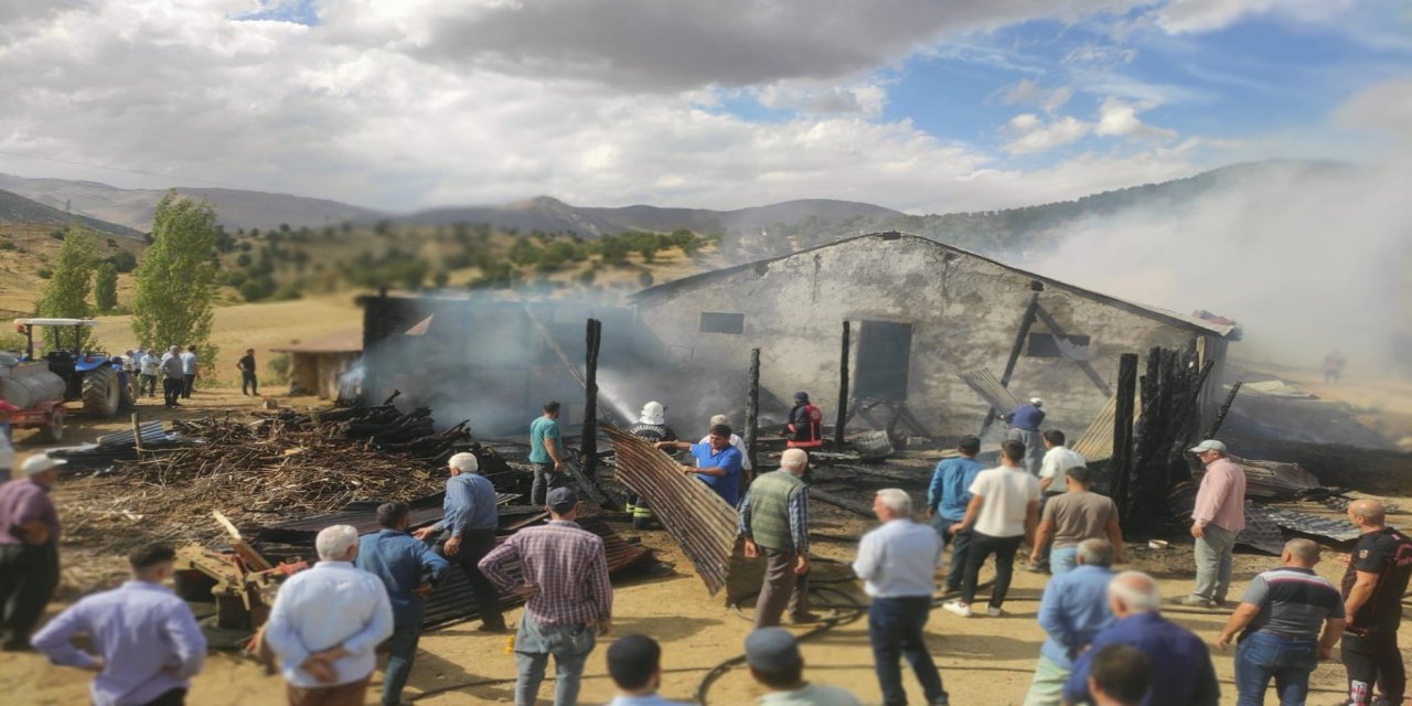 Malatya'da ahır yangını: 10 hayvan telef oldu