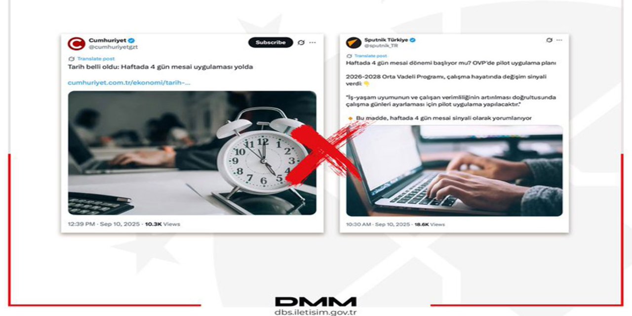 DMM: “haftada 4 gün mesai” iddiaları gerçeği yansıtmıyor
