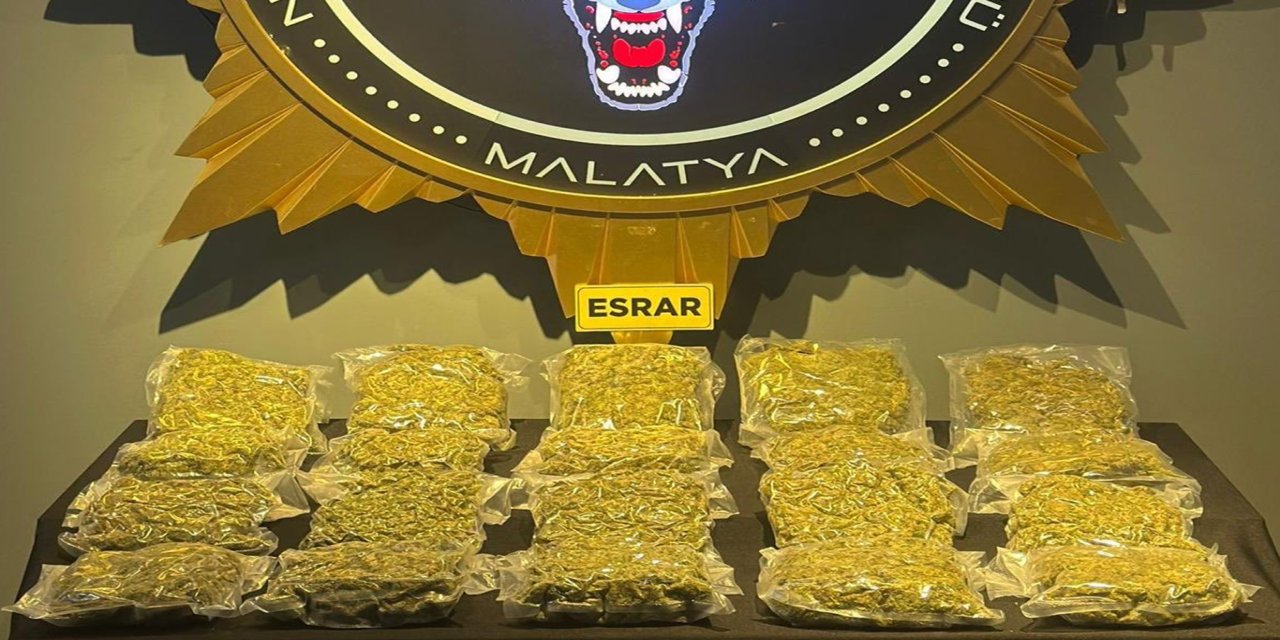 Malatya'da 12 kilo 800 gram esrar ele geçirildi