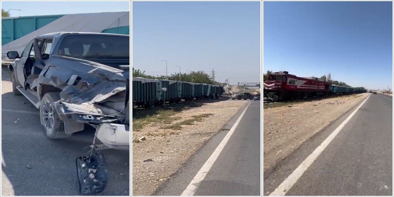 Batman'da yük treni araçla çarpıştı