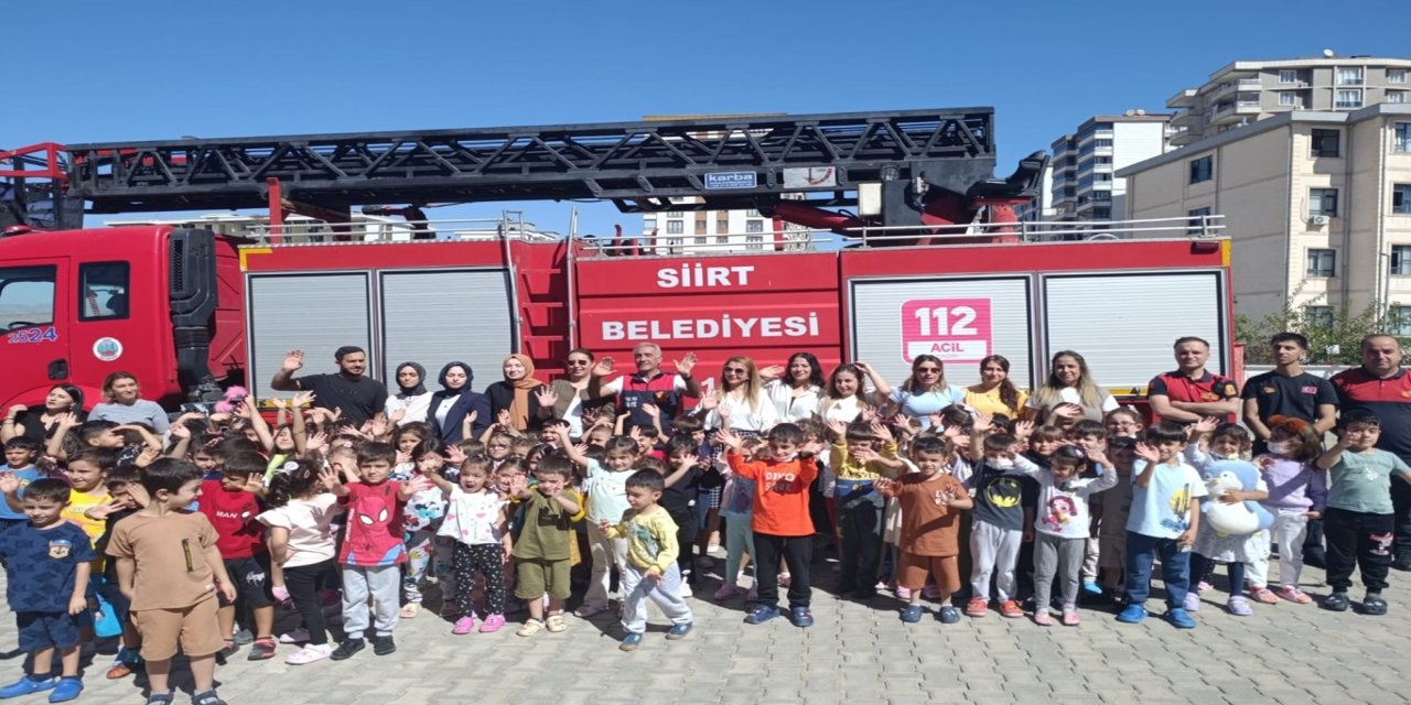 Siirt'te Gazze Melekler Anaokulu'nda yangın tatbikatı yapıldı