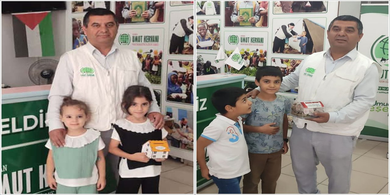 Batman'da minik bağışçılar kumbaralarını Gazze için Umut Kervanı'na teslim etti