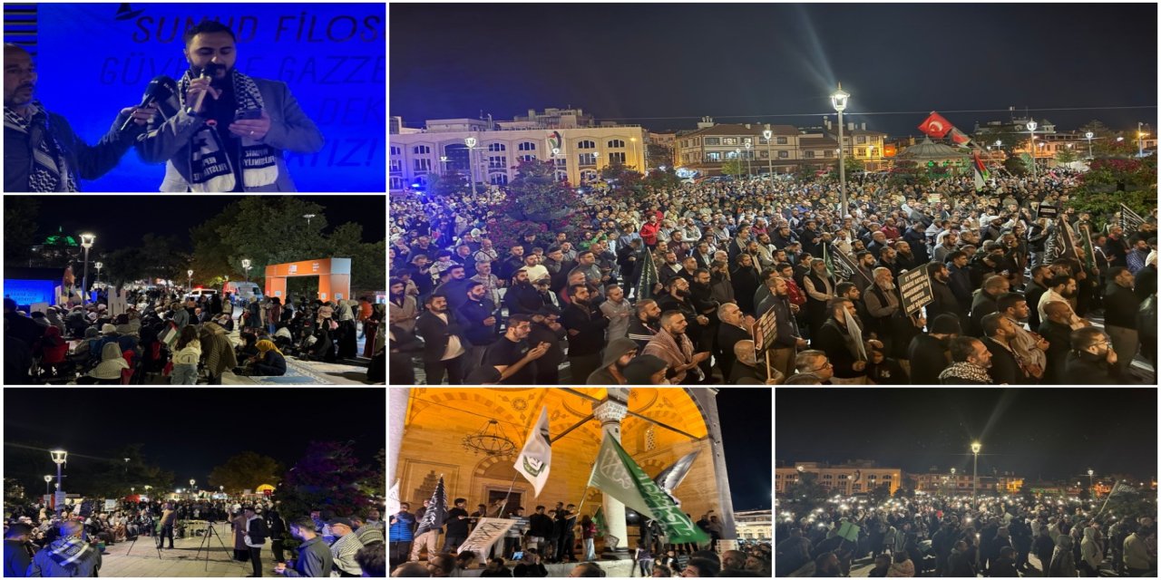 Konya’da Sumud Filosu için nöbet: Mevlâna Meydanı’nda binlerce kişi toplandı